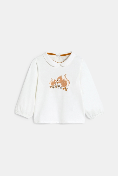 Baby girl's white squirrel blouse 1