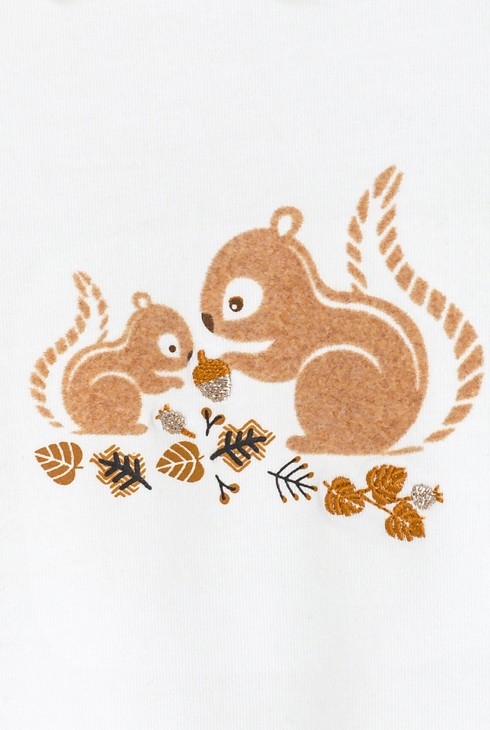 Baby girl's white squirrel blouse 2