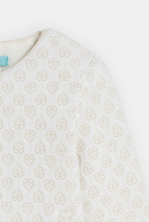 Gilet chaud maille doublée molleton irisé blanc bébé fille
