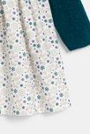 Robe bi-matière maille et jersey vert bébé fille 5