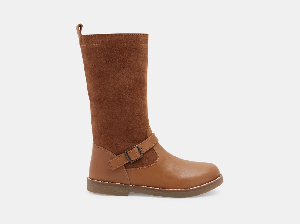 Bottes cavalières cuir marron fille 1