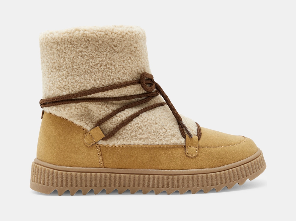Boots chaudes doublées beige fille 1