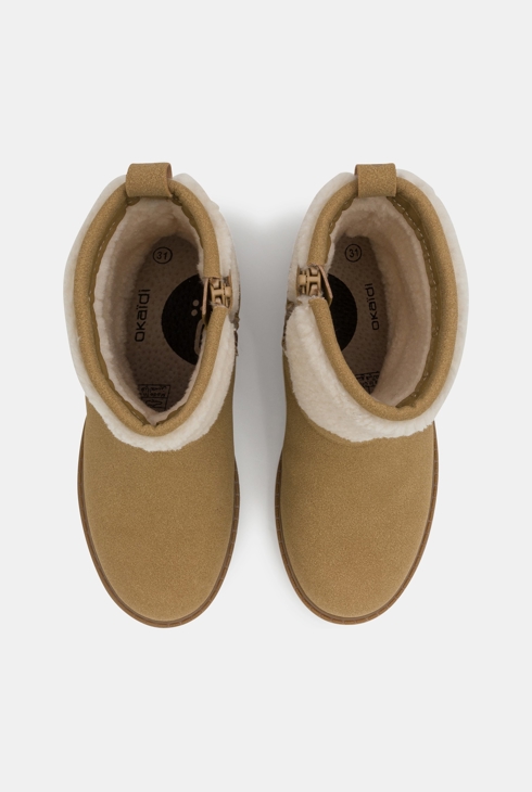 Boots fourrées beige fille