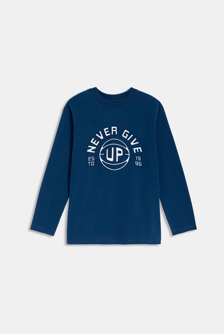 T-shirt blu navy con scritta bambino 1