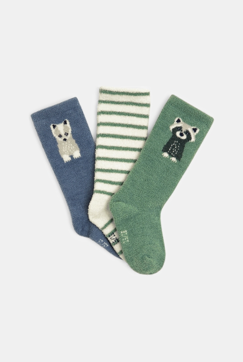 Chaussettes hautes bouclettes vert bébé garçon