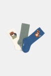 Chaussettes hautes bouclettes bleu bébé garçon