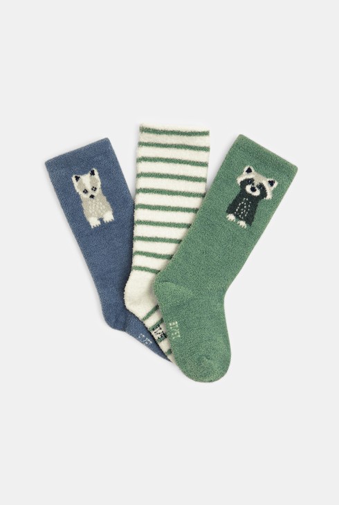 Chaussettes hautes bouclettes vert bébé garçon 2