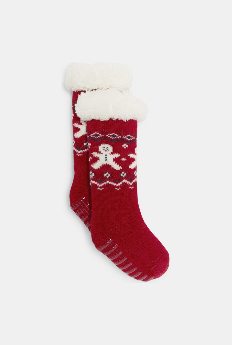Chaussettes antiglisse rouge bébé garçon 1