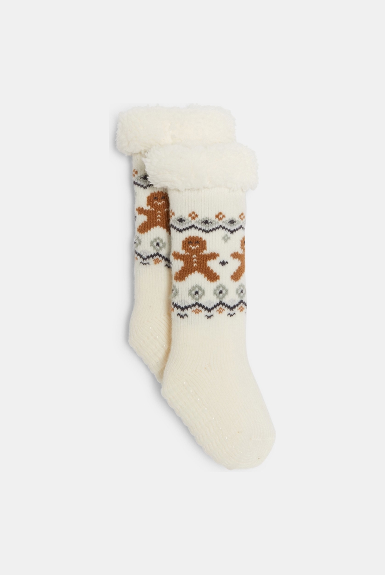 Chaussettes antiglisse blanc bébé garçon 1