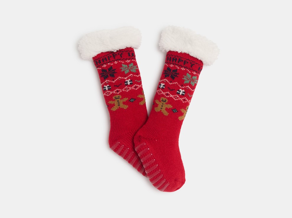 Rote Baby-Socken mit Anti-Rutsch-Sohle für Jungen 1