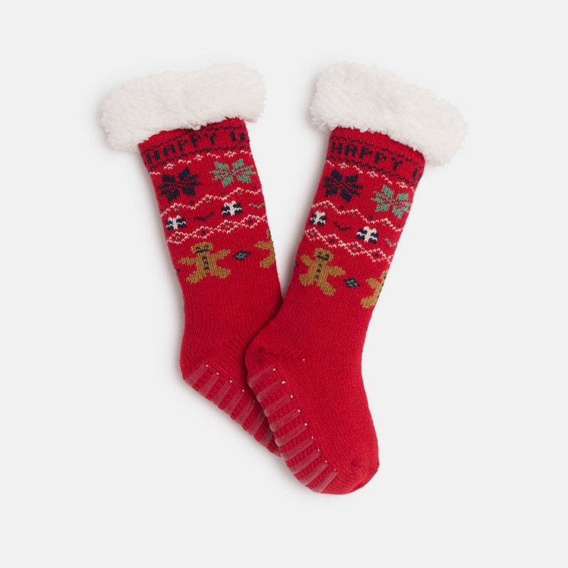 Rote Baby-Socken mit Anti-Rutsch-Sohle für Jungen