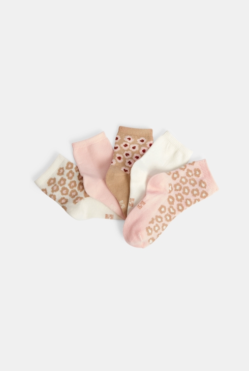 Geblümte Socken in Rosa Kleinkind Mädchen (5er-Pack)