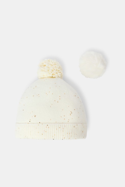 Bjeličasta kapa sa šljokicama za djevojčice 2