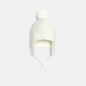 Bonnet péruvien torsadé pailleté blanc Fille 1