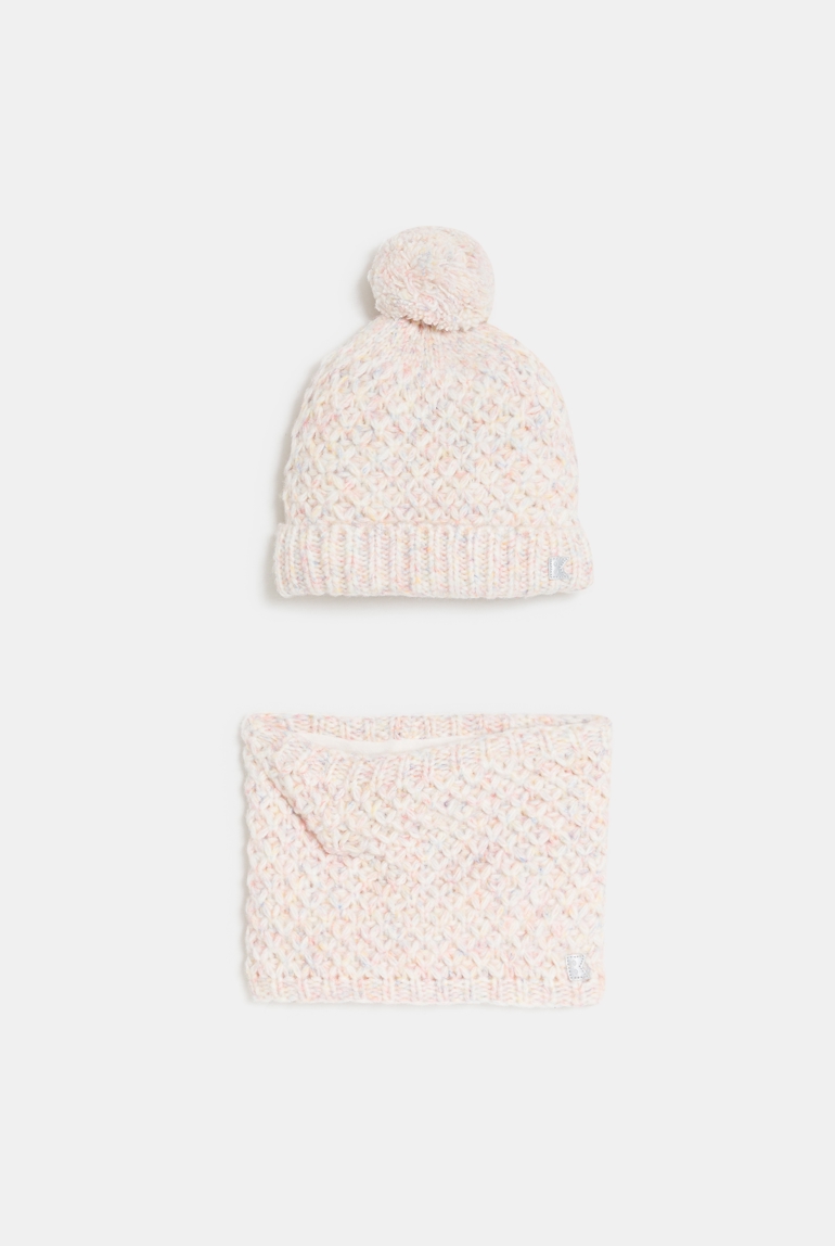 Bonnet + snood assortis rose Fille 1