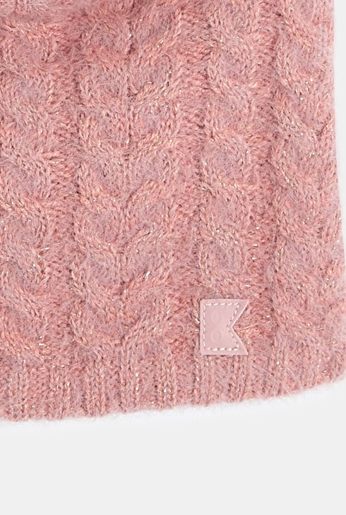 Snood torsadé pailleté rose Fille 2