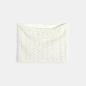 Snood torsadé pailleté blanc Fille 1