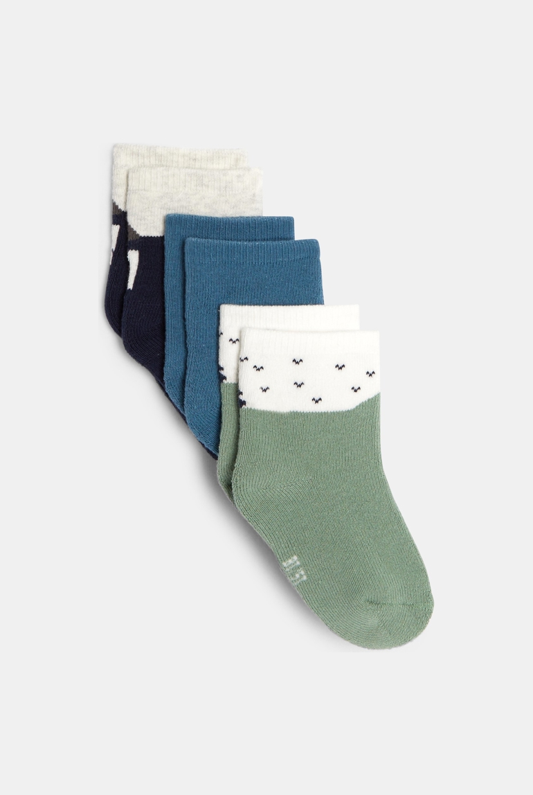 Chaussettes thème hiver vert bébé garçon (lot de 3) 1