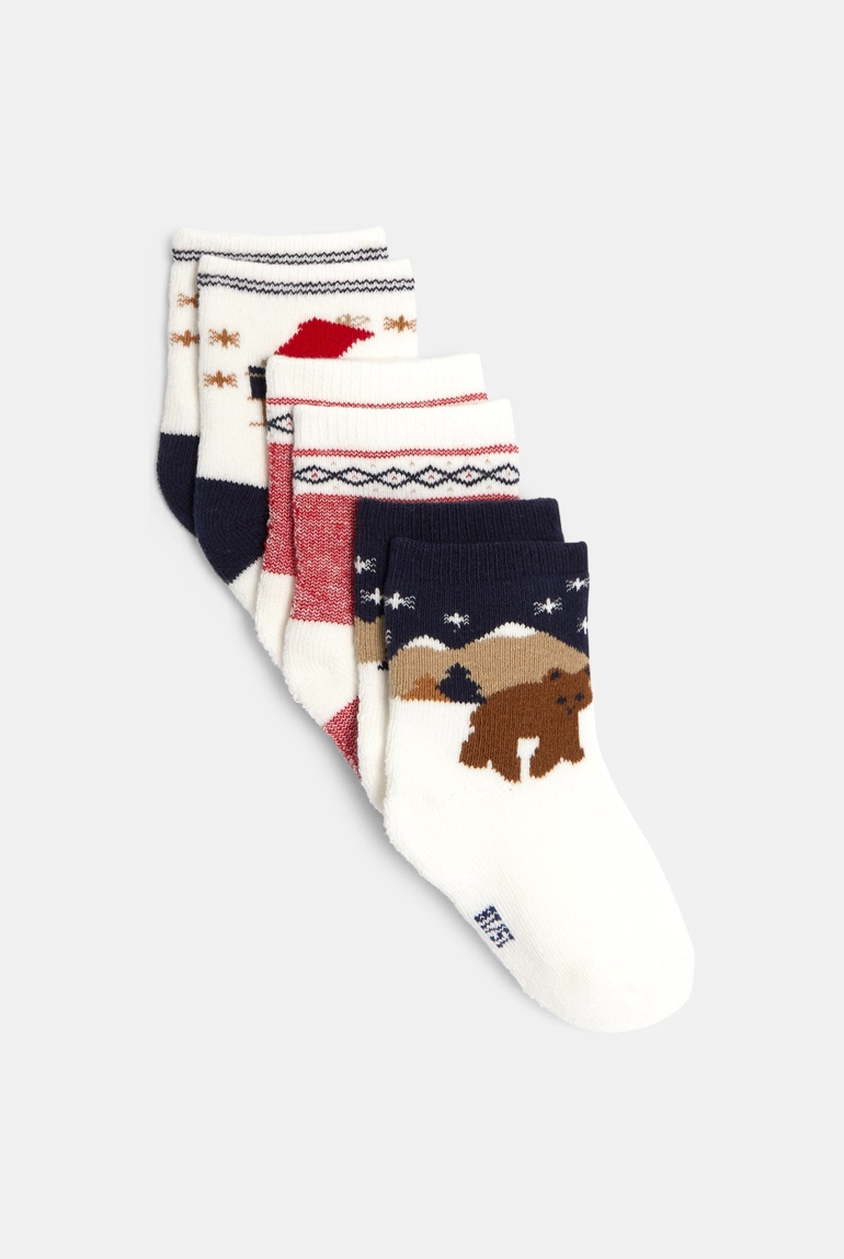 Chaussettes thème hiver bleu bébé garçon (lot de 3) 1