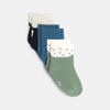 Chaussettes thème hiver vert bébé garçon (lot de 3)