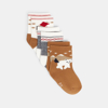 Chaussettes thème hiver marron bébé garçon (lot de 3)