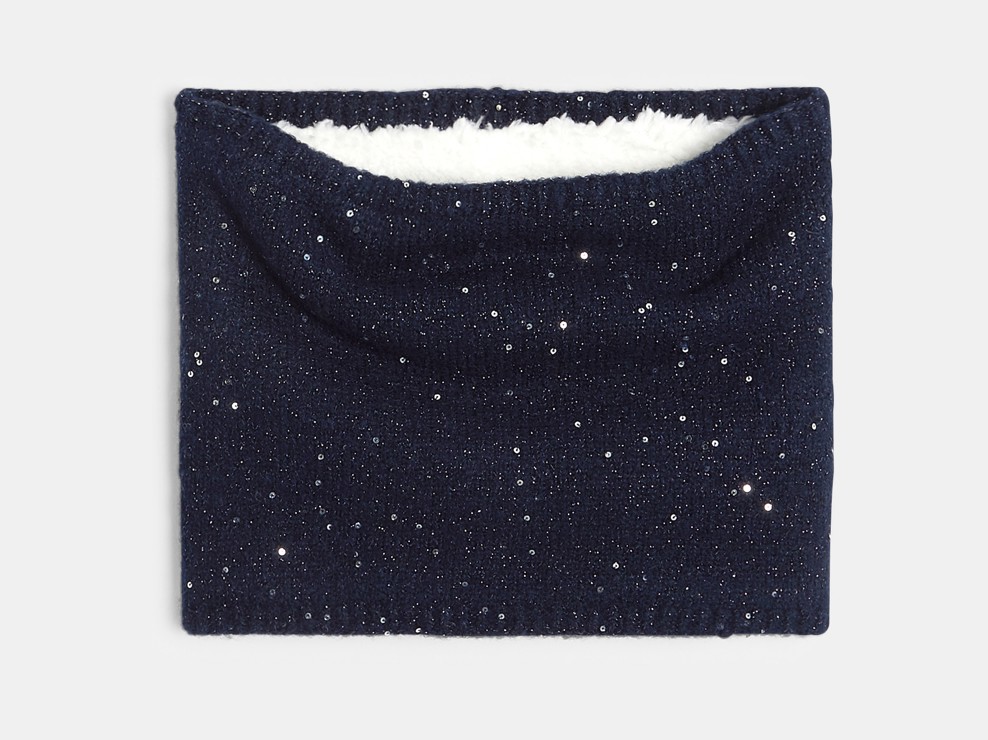 Snood à paillettes bleu marine Fille 1