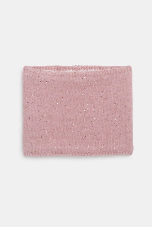 Snood rosa con paillettes per Bambina 1