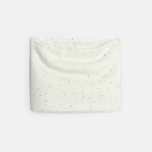 Snood bianco con paillettes per bambina 1