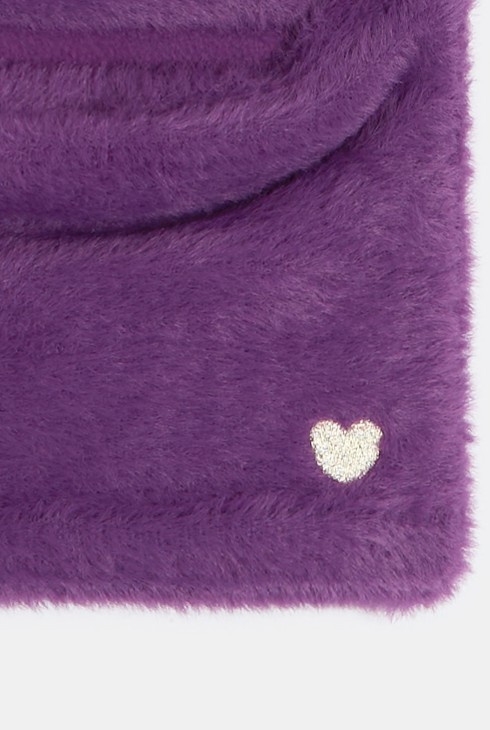 Snood en tricot poilu violet Fille 2