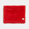 Snood en tricot poilu rouge Fille