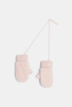 Moufles en moumoute sherpa et polaire rose pastel Fille 1