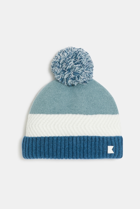 Bonnet à pompon bleu Garçon 1