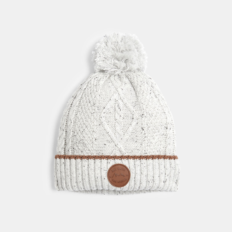 Graue Bommelmütze für Jungen