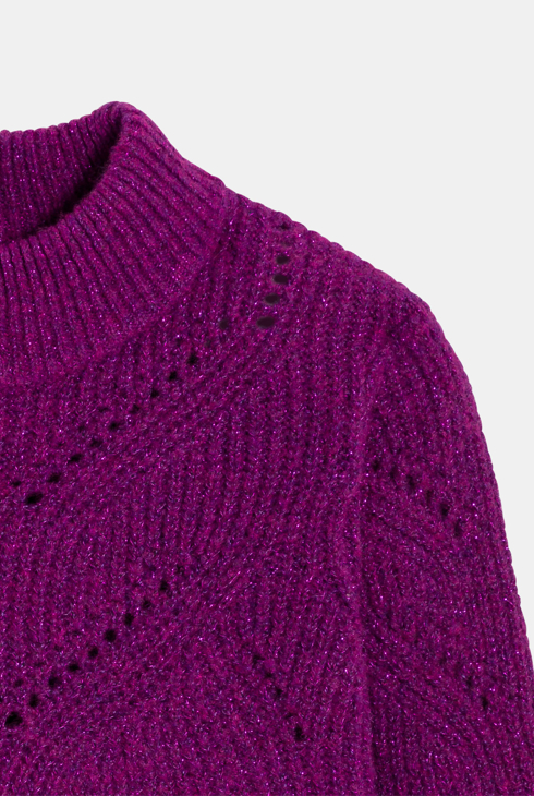 Robe-pull en tricot violet Fille