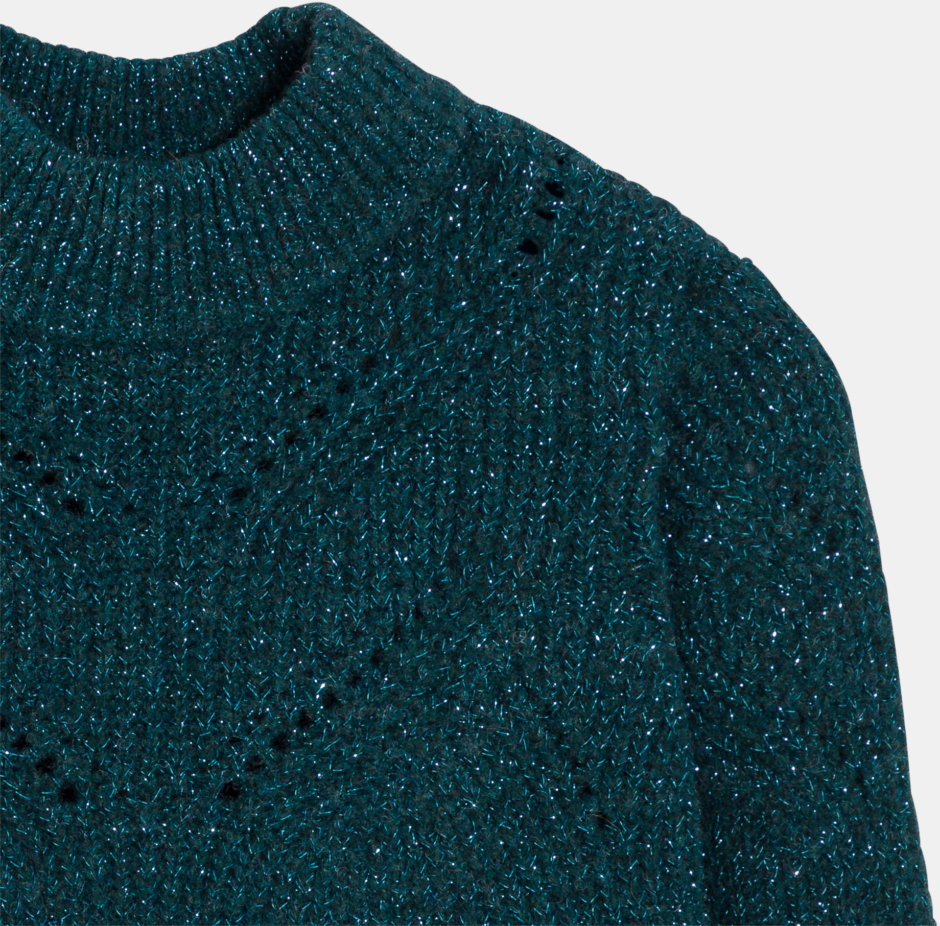 Robe-pull en tricot vert foncé Fille