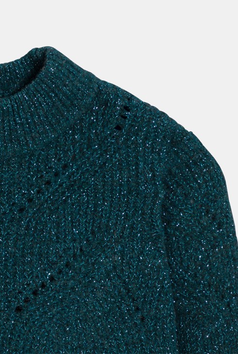 Dunkelgrünes Pulloverkleid für Mädchen