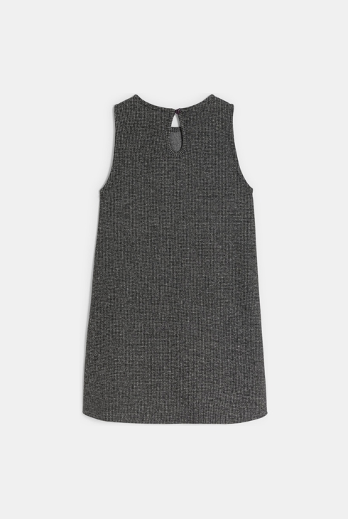 Robe chasuble petits carreaux gris Fille