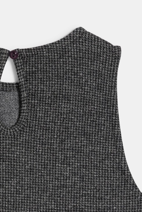 Robe Okaidi Grise à Carreaux Taille 8 Ans - Hiver/mi-saison, Très Bon état