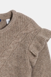 Robe pull à volants beige foncé Fille 3