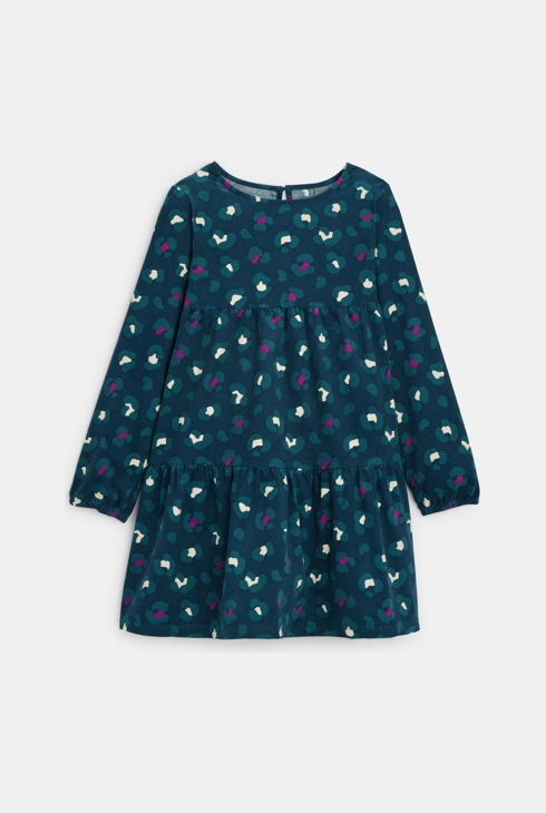 Robe en velours imprimé bleu Fille
