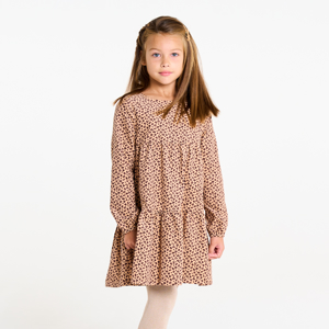 Robe en velours imprimé léopard marron Fille 1