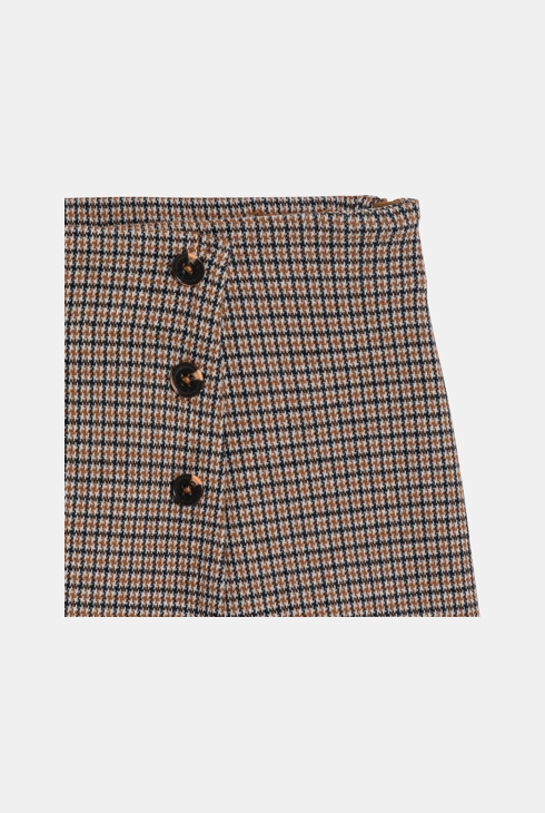 Brauner Mini-Skort mit Karos für Mädchen 2