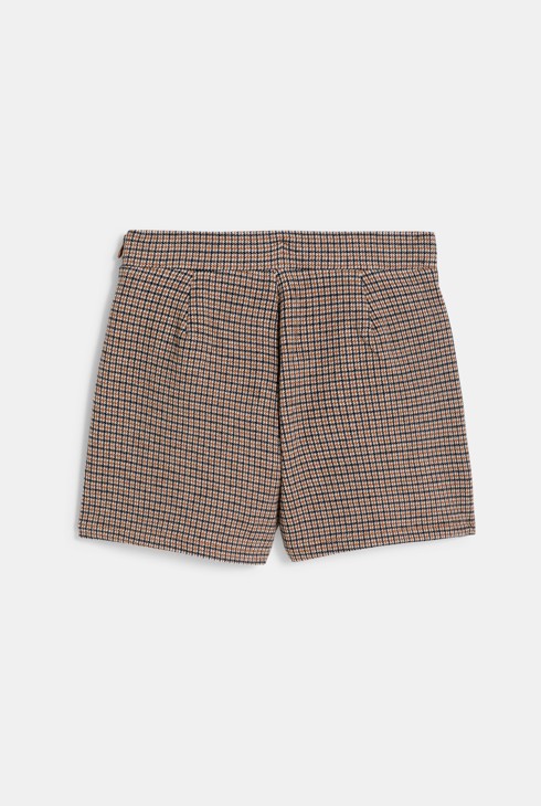 Girl's brown checked mini skort 2