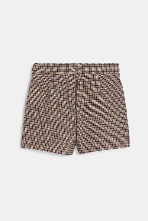 Girl's brown checked mini skort 2