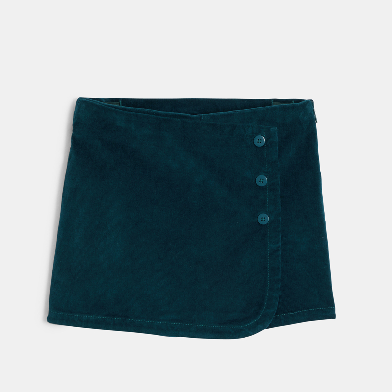 Shortsrock aus marineblauem Cordsamt für Mädchen