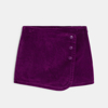 Jupe-short en velours côtelé violet Fille