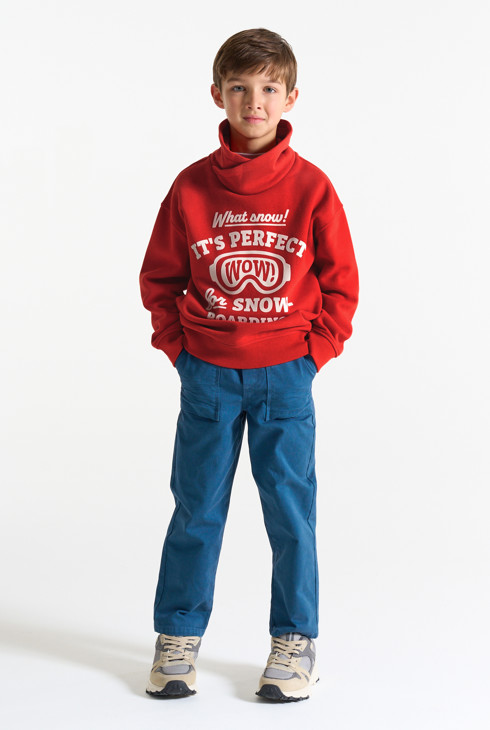 Oranges Sweatshirt mit Schriftzug Jungen 2