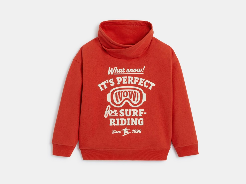 Felpa con scritta arancione bambino 1