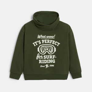 Kaki sweater met tekst voor jongens 1