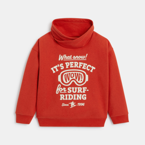 Oranje sweater met tekst voor jongens 1